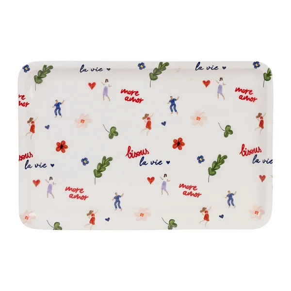 Plateau en fer multicolore 30x20cm - Bellagio