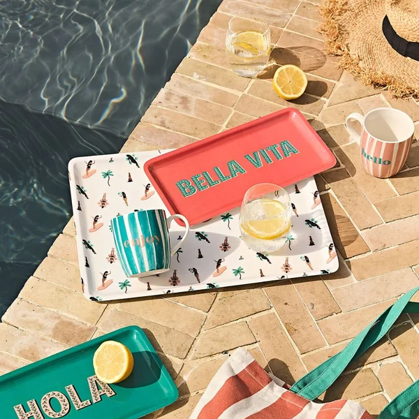 Plateau en fer multicolore 40x30cm - Palma