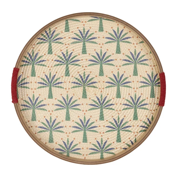 Plateau rond en panneau de bois multicolore d35cm - Mocoa