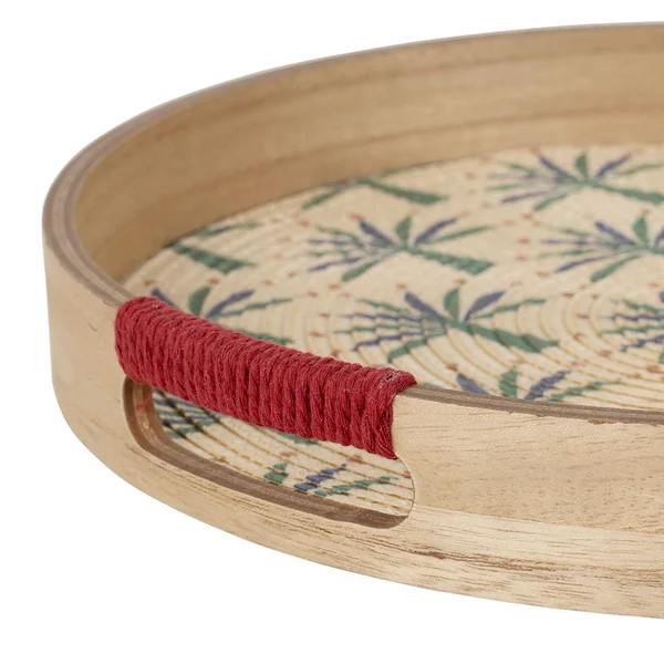 Plateau rond en panneau de bois multicolore d35cm - Mocoa