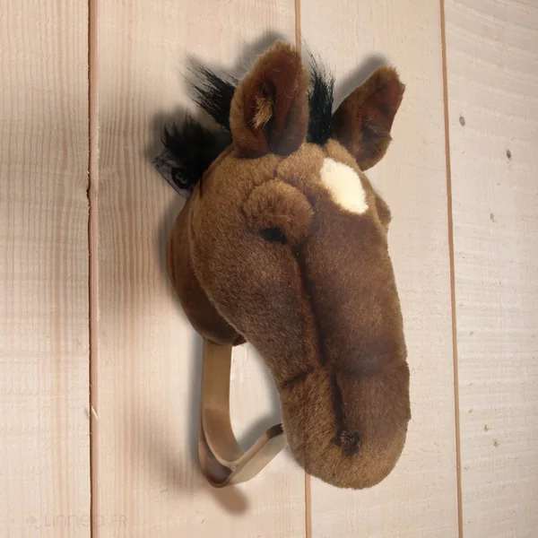 Porte manteau mural en acrylique 13x26 cm cheval brun collection SOFT ANIMAL