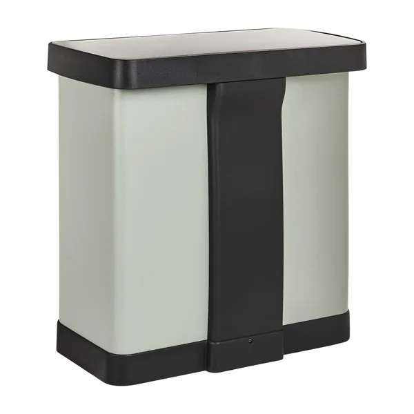 Poubelle à double pédale 60 L ECOSORT Métal Vert clair