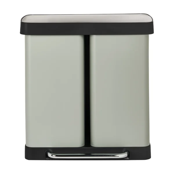 Poubelle à double pédale 60 L ECOSORT Métal Vert clair