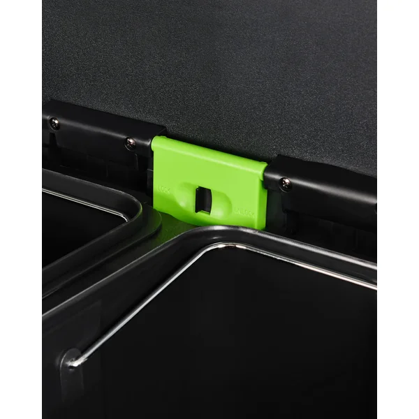 Poubelle à double pédale 60 L ECOSORT Métal Vert clair