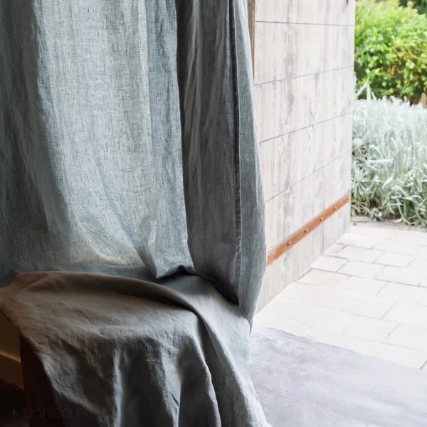 Rideau 140x280 cm voile lin lavé-froissé SONATE DECO orange Terracotta