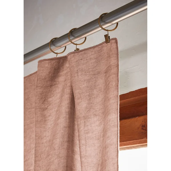 Rideau ajustable en lyocell blush avec 8 anneaux pince 140x270cm - Lysandre