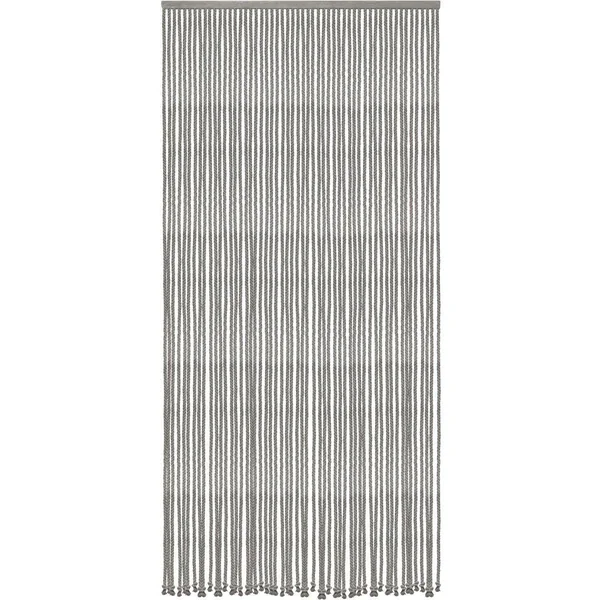 RIDEAU DE PORTE COTON POLYESTER CORDE TRESSEE 90X200CM GRIS