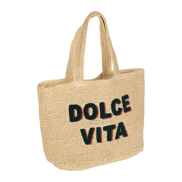 Sac brodé "dolce vita" en corde de papier - Lumi