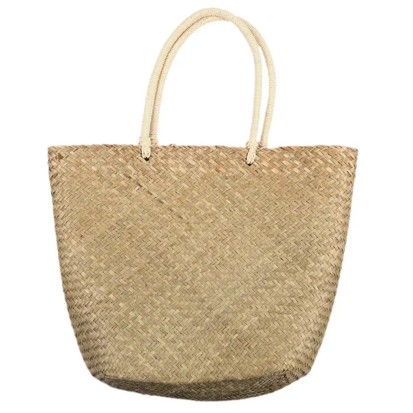 Sac de plage POP PLAYA paille de blé tréssée motif bouche sequins