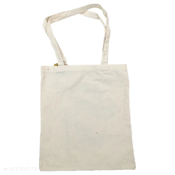 Sac de shopping FATMA blanc uni avec motif main de Fatma noire
