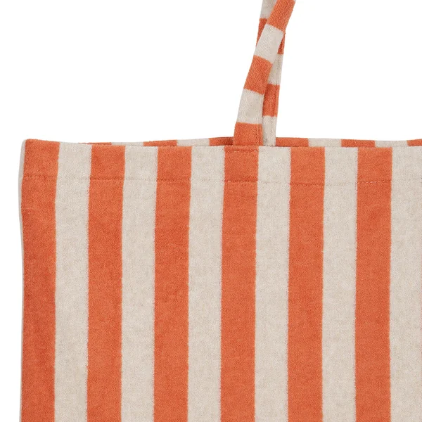 Sac en coton rayé corail et blanc - Palma