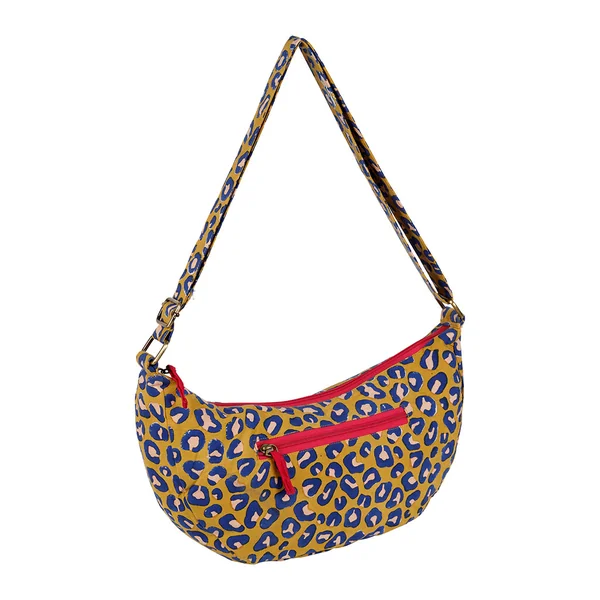 Sacs lunes x2 en coton léopard bleu et moutarde - Jungle pop