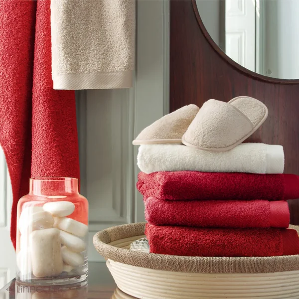 Serviette de toilette 50x100 cm 100% coton peigné ALBA bordeaux