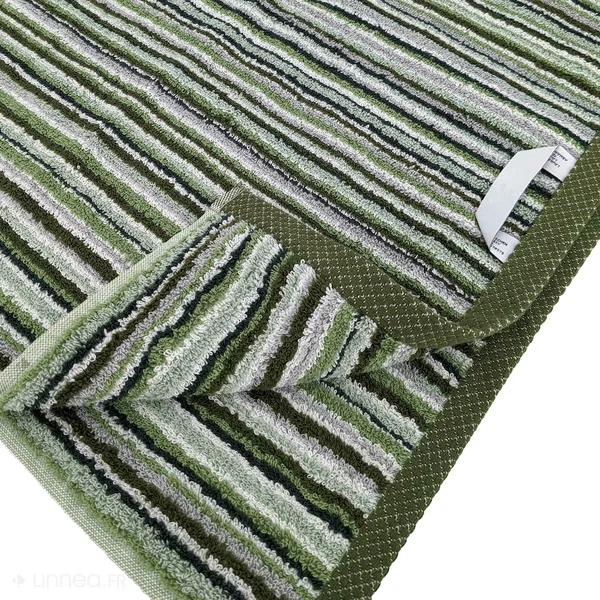 Serviette de toilette 50x100 cm coton 500 g/m2 PURE STRIPES II vert