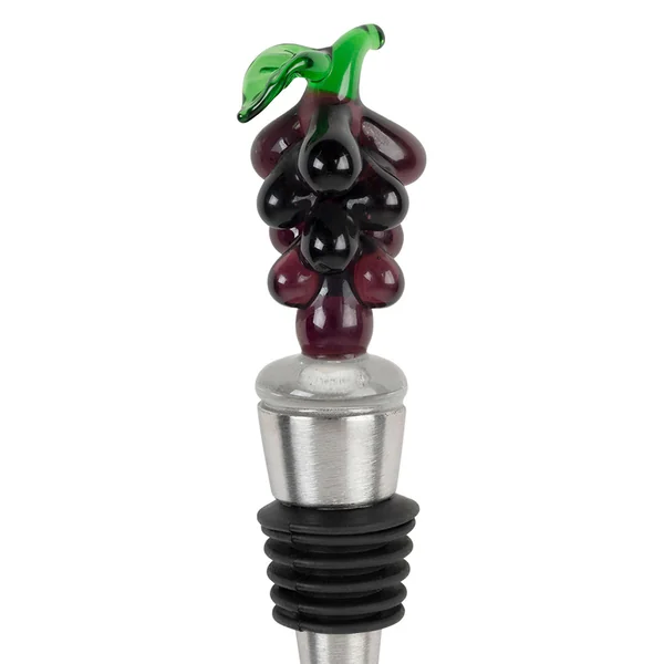Set 3 accessoires pour le vin en verre et inox - Raisin