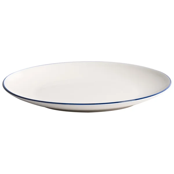 Set de 12 couverts de table CUMIN Porcelaine Blanc cassé/bleu
