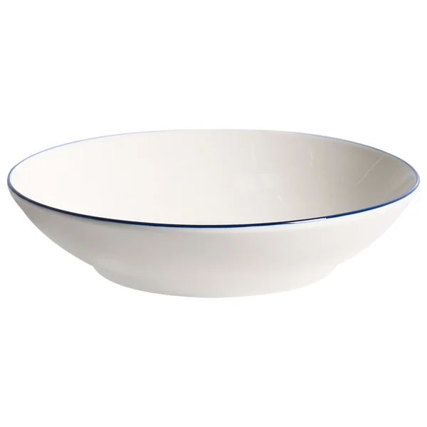 Set de 12 couverts de table CUMIN Porcelaine Blanc cassé/bleu