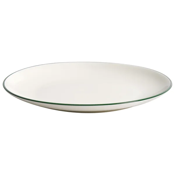 Set de 12 couverts de table CUMIN Porcelaine Blanc cassé/vert