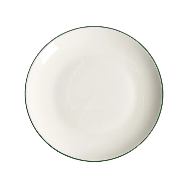 Set de 12 couverts de table CUMIN Porcelaine Blanc cassé/vert