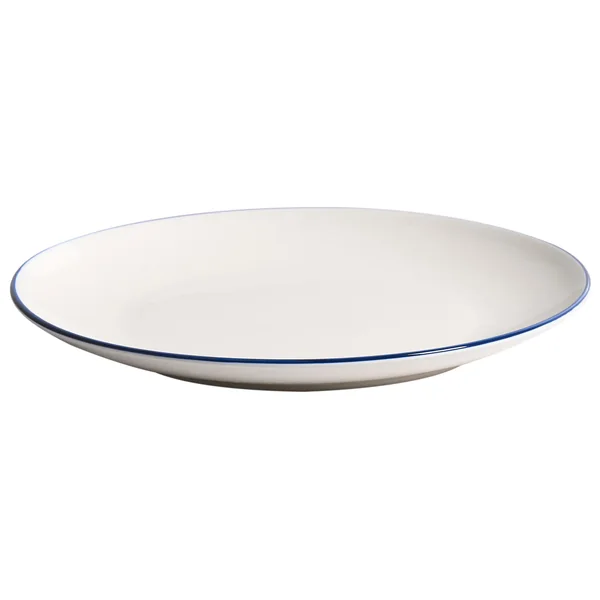 Set de 24 couverts de table CUMIN Porcelaine Blanc cassé/bleu