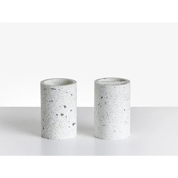 Set de 5 accessoires de salle de bain PERENE Terrazzo blanc