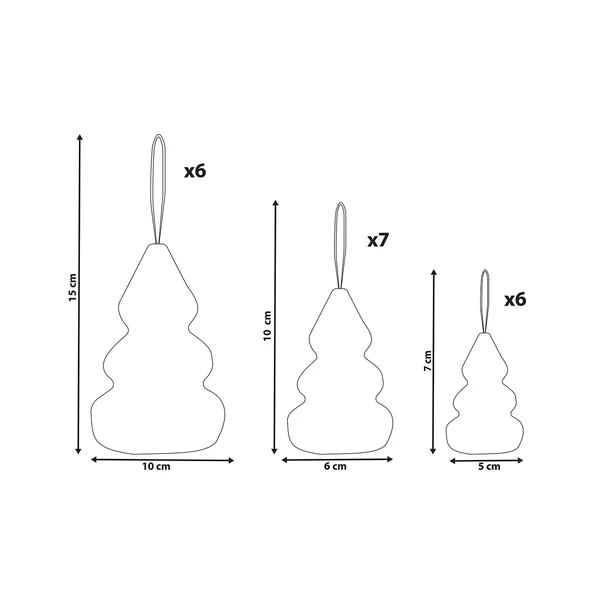 Set of 19 Christmas Tree Ornaments ORKLA Paper Green