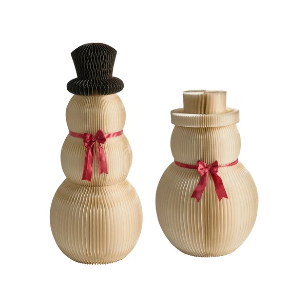 Set of 2 Christmas Decorations KLARALVEN Snowman 90/124 cm Beige