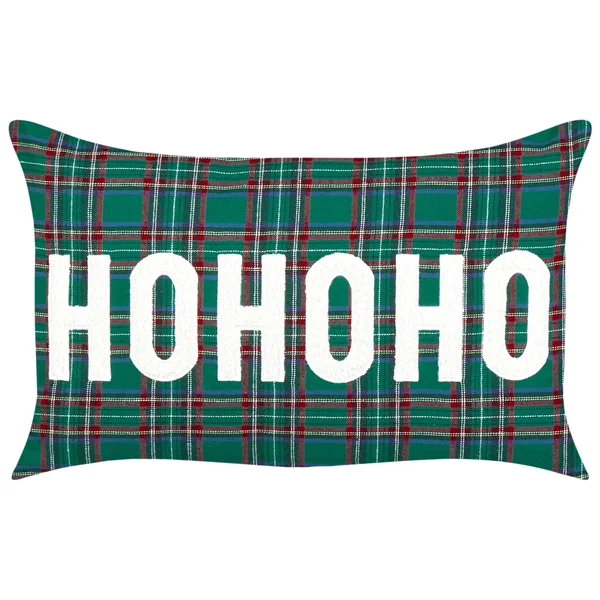 Set of 2 Decorative Cushions JOYCANDY 30 x 50 cm Green Christmas Motif
