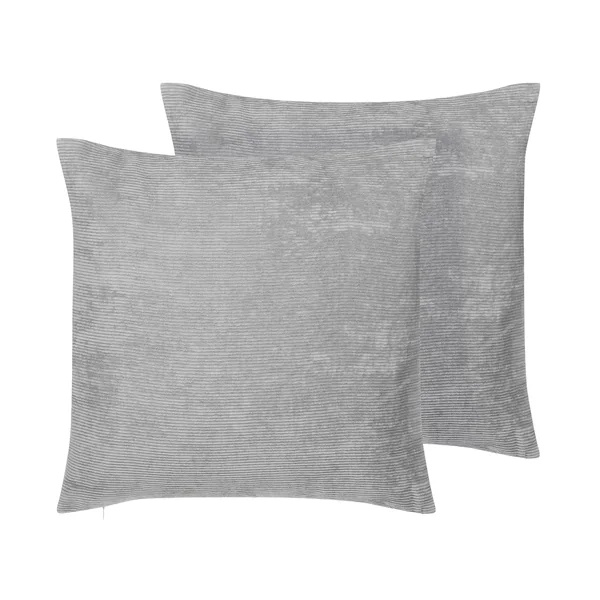 Set of 2 Decorative Cushions NOLANA 45 x 45 cm Grey Solid