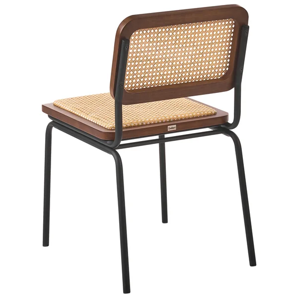 Set of 2 Dining Chairs CORVALLIS PE Rattan Brown