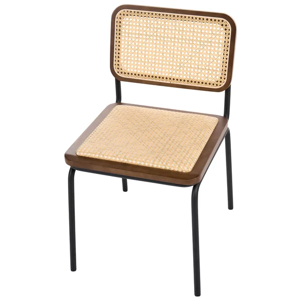 Set of 2 Dining Chairs CORVALLIS PE Rattan Brown