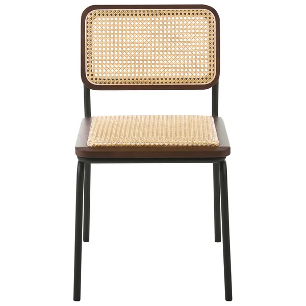 Set of 2 Dining Chairs CORVALLIS PE Rattan Brown