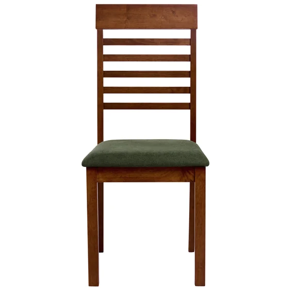 Set of 2 Dining Chairs ORTLEY Wood Dark Brown/ Green
