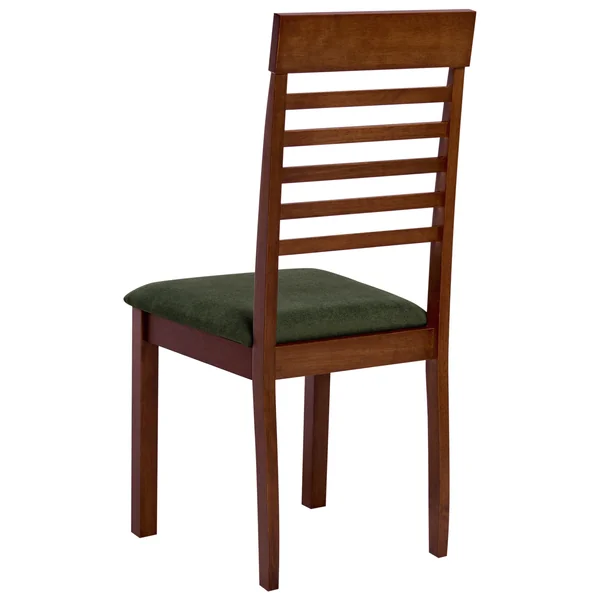Set of 2 Dining Chairs ORTLEY Wood Dark Brown/ Green