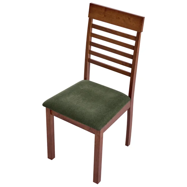 Set of 2 Dining Chairs ORTLEY Wood Dark Brown/ Green
