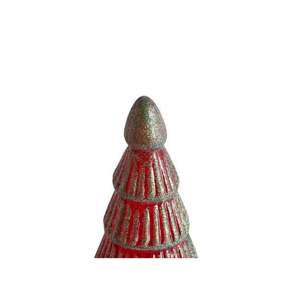 Set of 2 Figurines PURUVESI Christmas Tree 31/36 cm Red/ Green