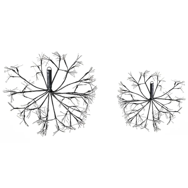 Set of 2 Hanging Decorations LED RACKSTA Mistletoe 30/25 cm Black