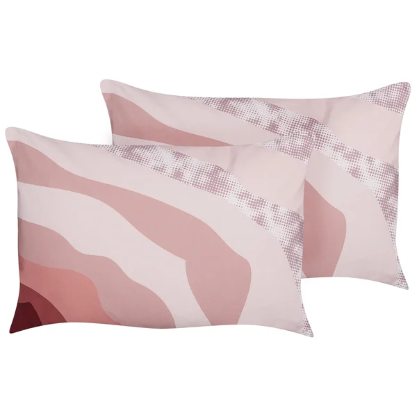 Set of 2 Outdoor Cushions CAMPEI Abstract Pattern 40 x 60 cm Pink
