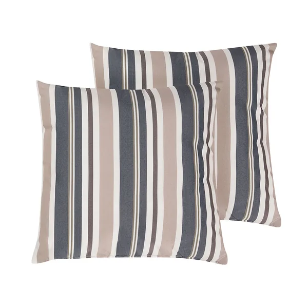 Set of 2 Outdoor Cushions KASTOS Striped 40 x 40 cm Taupe