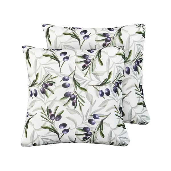 Set of 2 Outdoor Cushions TRANQUI Plant Pattern 45 x 45 cm Multicolour