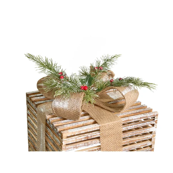 Set of 3 Christmas Decorations LED ROINE Christmas Gifts 15/20/25 cm Brown