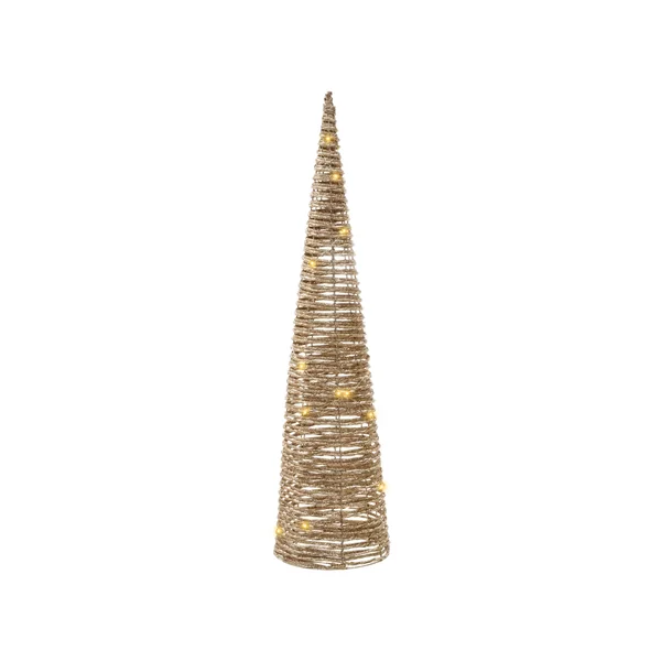 Set of 3 Christmas Decorations LED TUELSO Christmas Tree 60/80/100 cm Gold