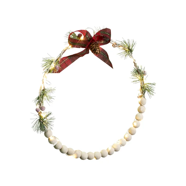 Set of 3 Hanging Decorations LED KEITELE Wreath 25/30/35 cm White