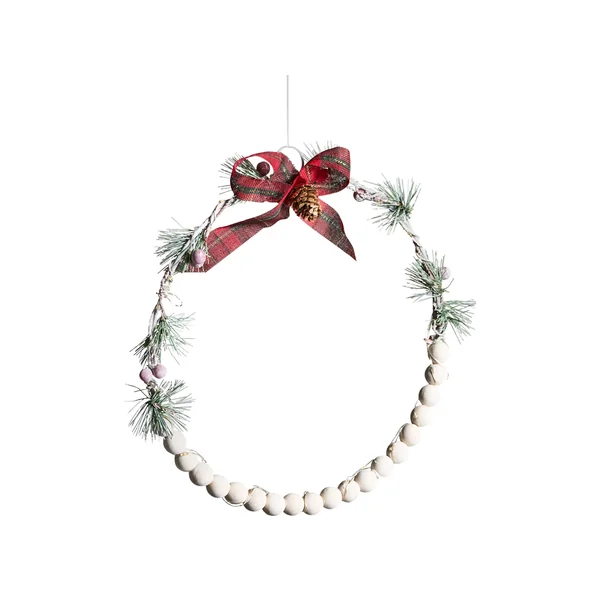 Set of 3 Hanging Decorations LED KEITELE Wreath 25/30/35 cm White