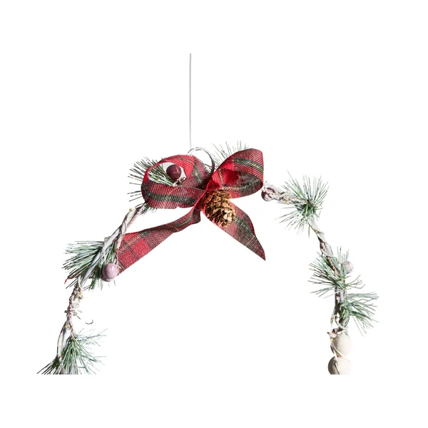 Set of 3 Hanging Decorations LED KEITELE Wreath 25/30/35 cm White