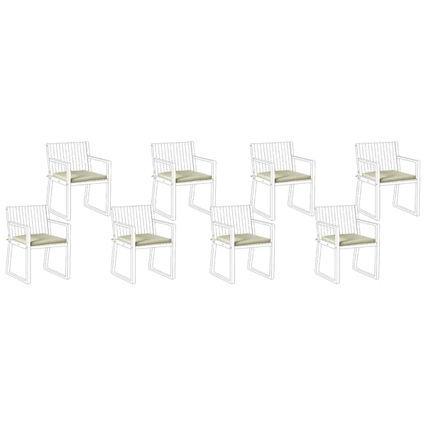 Set of 8 Garden Chair Cushions SASSARI PREMIUM 46 x 46 cm Light Green