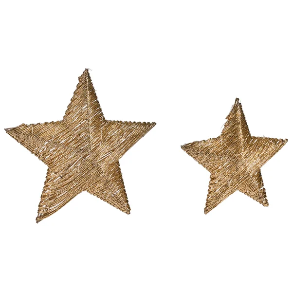 Set van 2 kerstdecoraties LED HAMPEN Ster 24/30 cm Goud