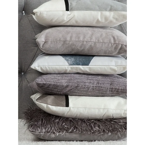 Set van 2 sierkussens NOLANA 45 x 45 cm Grijs effen
