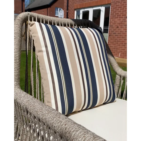 Set van 2 tuinkussens KASTOS gestreept 40 x 40 cm Taupe