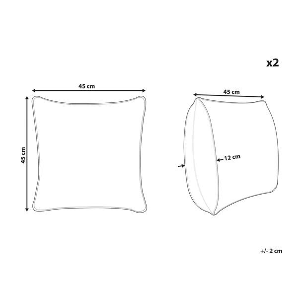 Set van 2 tuinkussens MEADOW bladpatroon 45 x 45 cm Groen